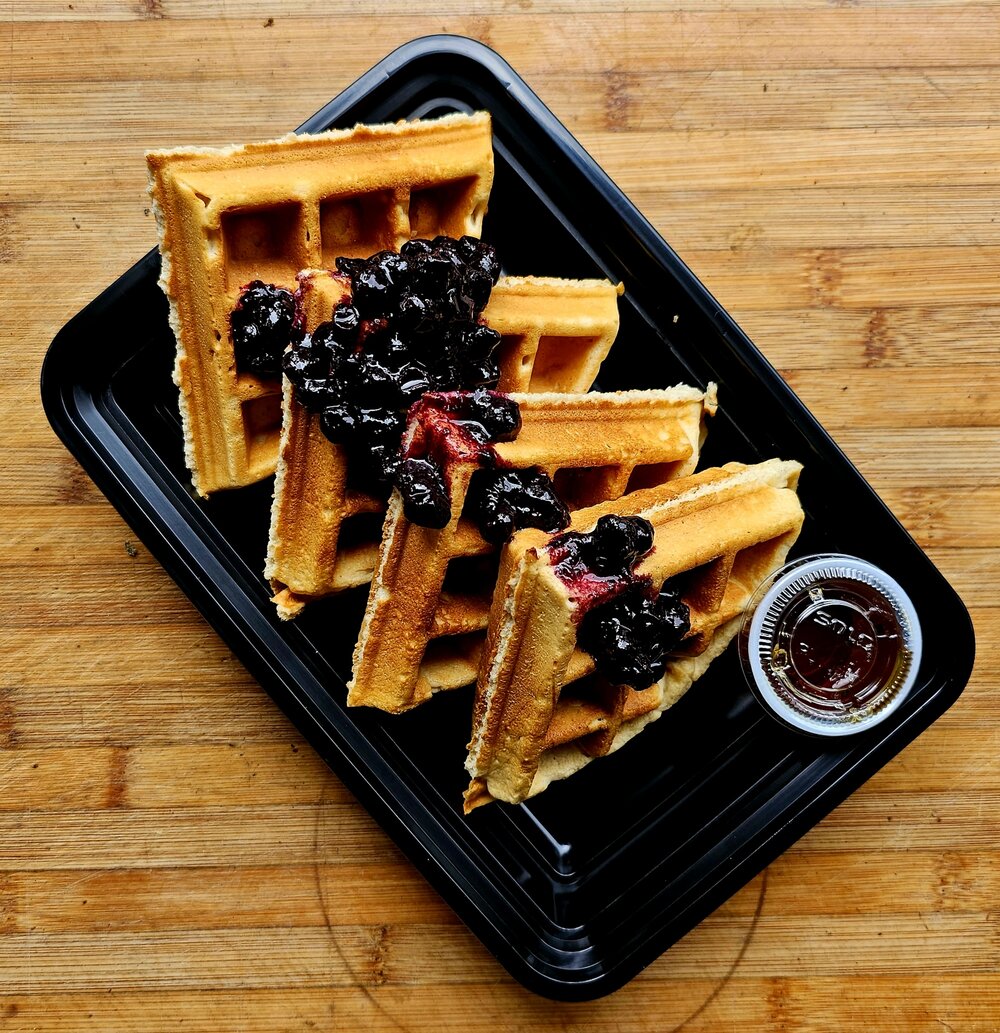 Blueberry Protein Waffles