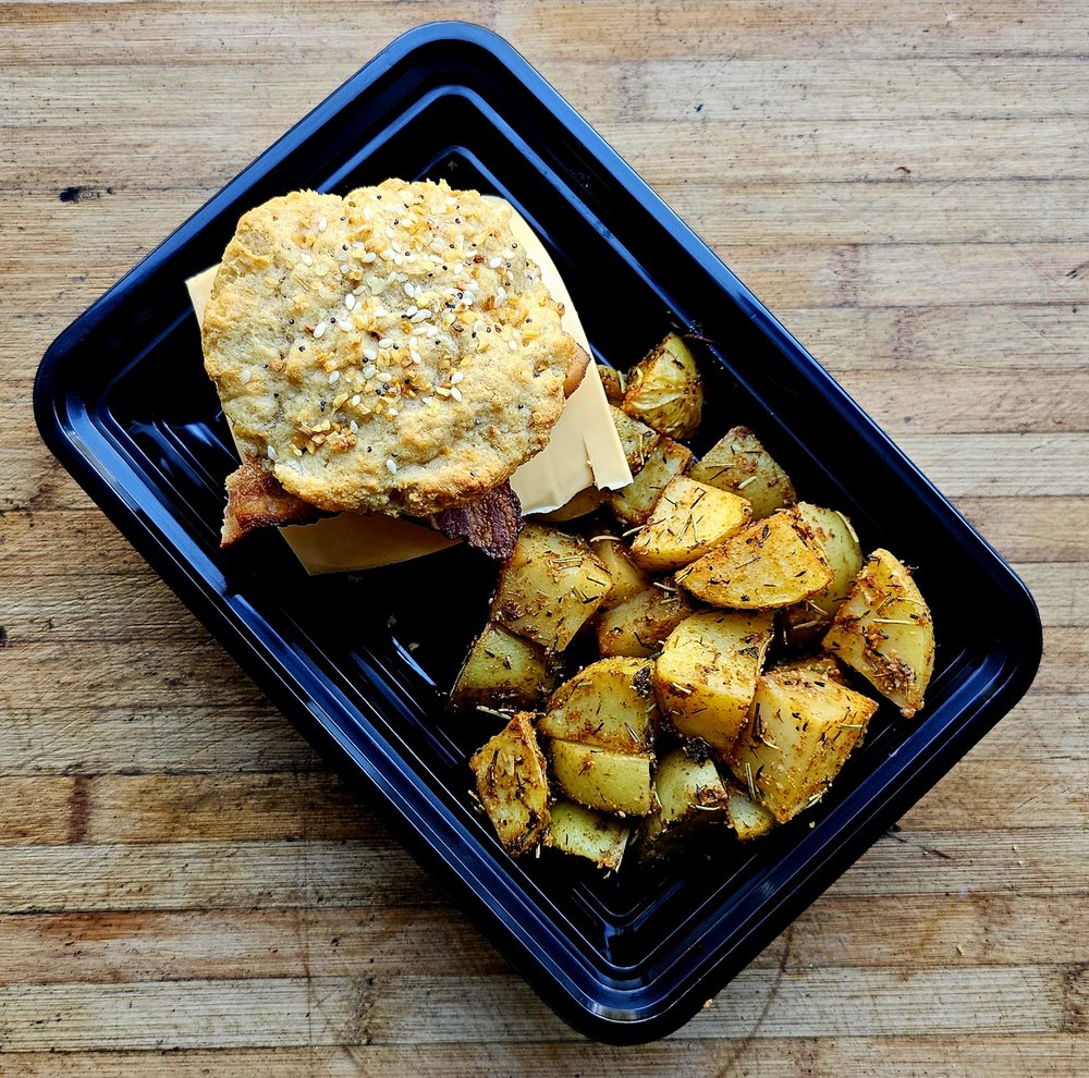 Protein Bacon Biscuit Breakfast Sandwich