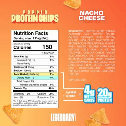 Nacho Cheese | Popped Protein Chips - First Response Nutrition