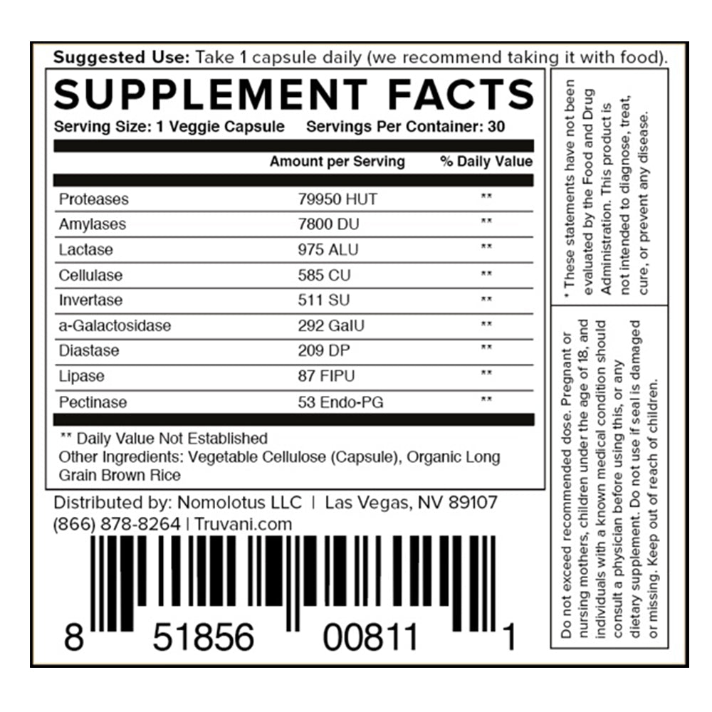 Truvani digestive enzymes - First Response Nutrition